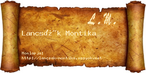Lancsák Montika névjegykártya